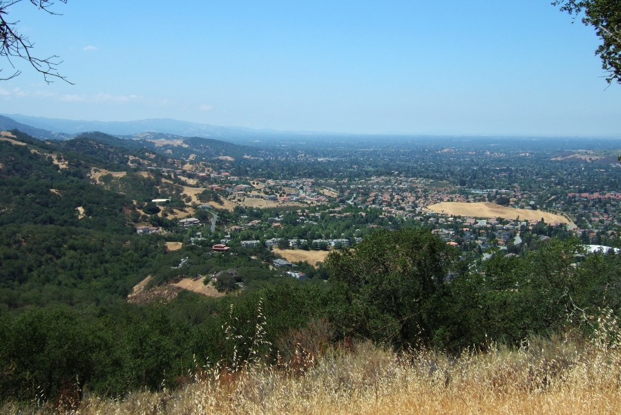 View of San Jose from the bench on the Hacienda Trail