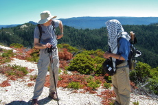 Bill meets with a representative of Intifada on the western summit of Chalk Mountain.