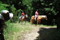 Women on horseback enjoy the Brook Trail Loop