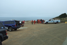 San Mateo County Sheriff's Rescue Team training session near San Gregorio