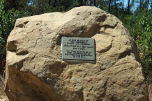 Commemorative plaque at Summit and Croy Ridge Roads