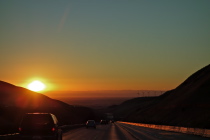 Sunrise over the Central Valley as we descend east of Altamont Pass
