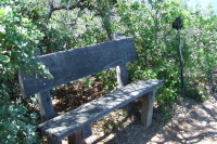 The bench at the viewspot near the summit