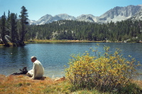 David rests at East Brook Lake.