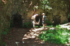 David and Ron inspect the old lime kilns.