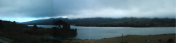 Fog hangs over Crystal Springs Reservoir