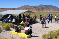 Cyclists resting at the Adobe Valley stop.  (6575ft)