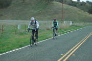 Rico Mundy and another rider head north through Peachtree Valley.