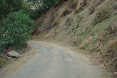 Descending the lower part of Gates Canyon Rd.