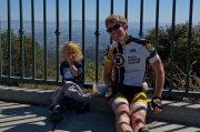 Adela and Ammon Skidmore at the top of Montebello Road.