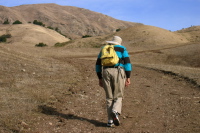David climbs the Peak Meadow Trail. (550ft)