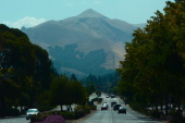 Mission Peak seen on edge from Mission Blvd., Fremont, CA