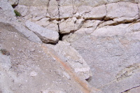 Photo showing the angle of the slope in The Notch.