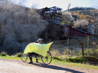 Ron Bobb in front of the old Idria mine buildings