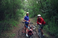 Bruce King (l), Richard Mlynarik, and I on the old railroad right-of-way.