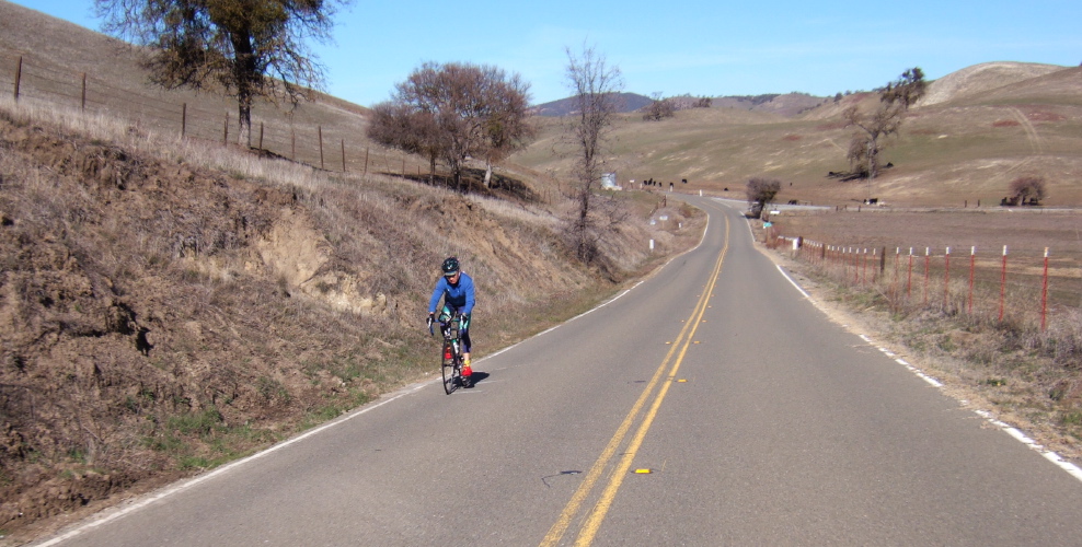 Dan Connelly climbs the hill south of San Benito Lateral.