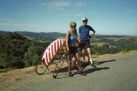 Laura and Bill at the viewpoint on Old La Honda Rd.