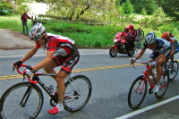 Jens Voigt (middle) appears to be working hard.