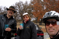 Mike Schiff, his mom, and Bill at Pinnacles rest stop (1160ft)