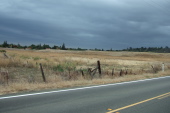 Arriving at the outskirts of Vacaville, under a darkening sky