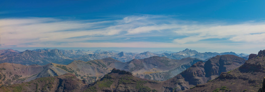 Sierra Crest south from Sonora Pass Peak 11049 1 - 9/2021