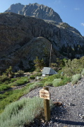 The trail to Agnew Pass drops down to the tracks.