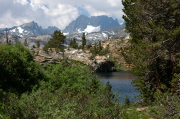 Volcanic Ridge (l) and the Minarets from Summit Lake
