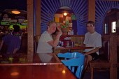 Chris and Bill inside the old Saturn Cafe.