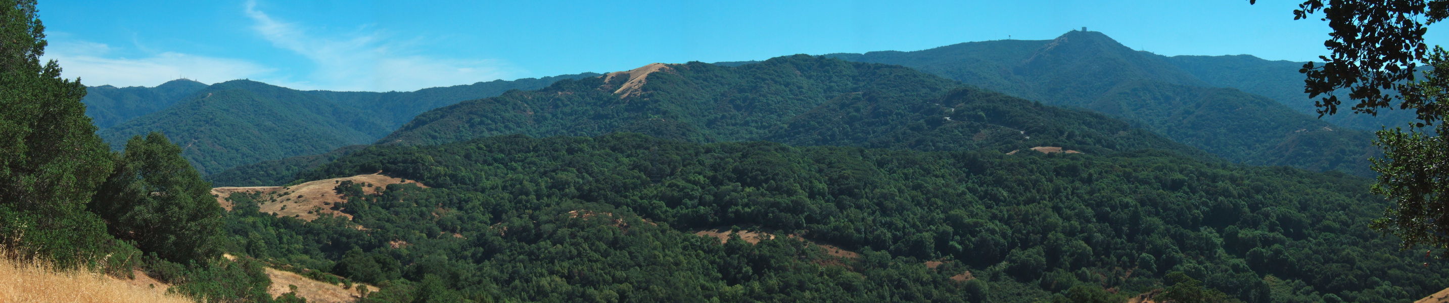 View of Loma Prieta and Mt. Umunhum from the Bull Run picnic table