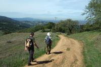 Gino and Frank descend Mine Hill Trail.