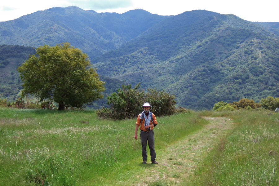 Frank starts down the trail to Hidalgo Cemetary