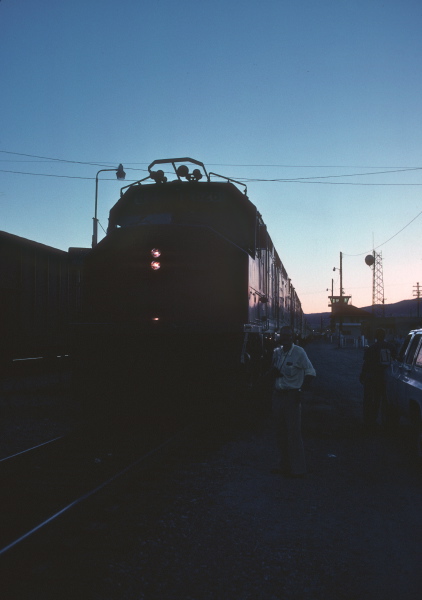 David at the head of the train in Reno, NV