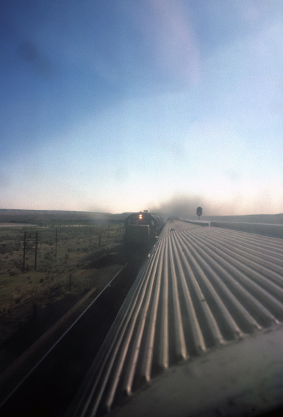 Passing another train in Wyoming