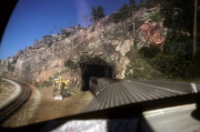 Entering a tunnel on the Donner Pass line