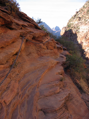 Typical section of the upper trail to Angel's Landing.