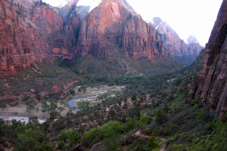 Sunrise over Zion Canyon from the West Rim Trail.