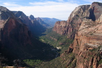 View down Zion Canyon from Angel's Landing.