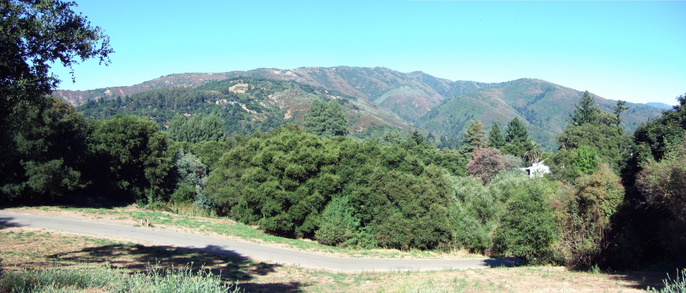 Mts. Thayer and Umunhum from the southwest on Holy City Rd.