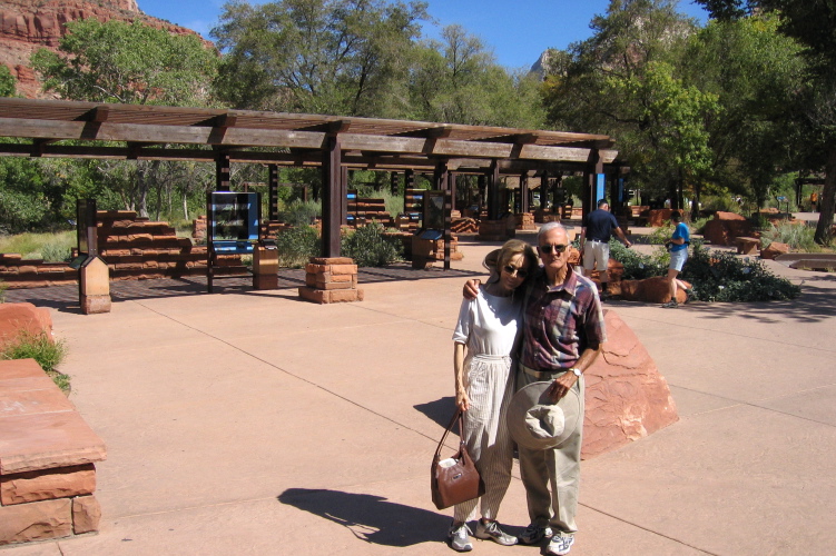 Kay and David at the Zion Visitors Center.