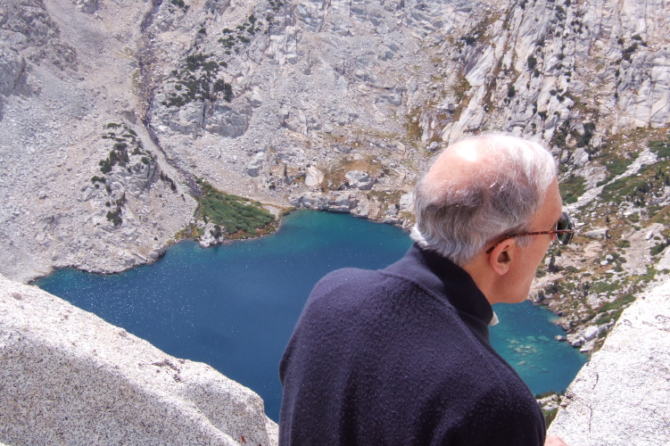 David on the edge overlooking Ruby Lake.