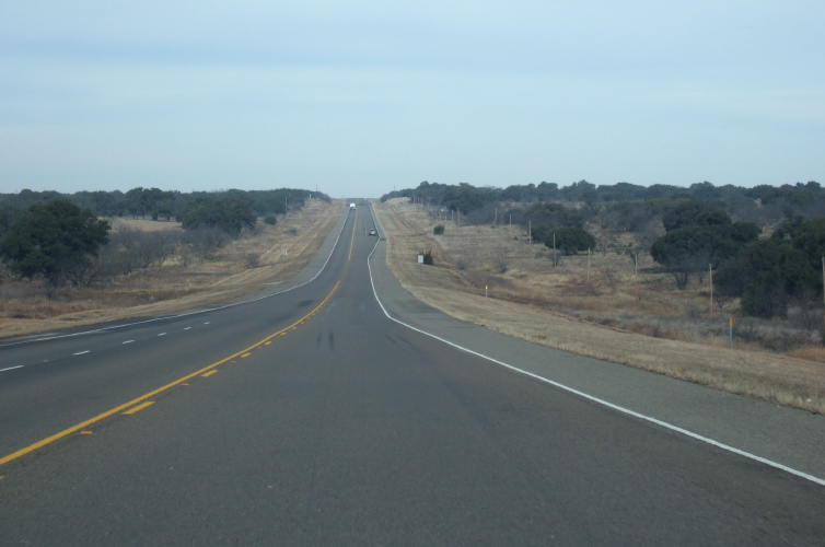 Heading north on US-87 south of Brady, TX.