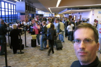 Crowds at San Jose International Airport