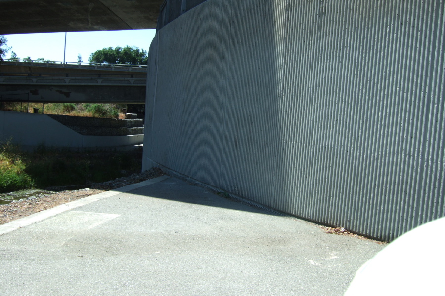 Southern end of Guadalupe River Trail beneath CA87 and I280