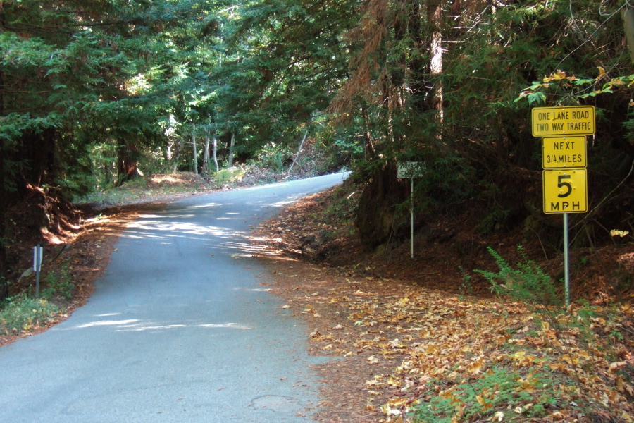 About to head up the steep, narrow section of Zayante Rd.