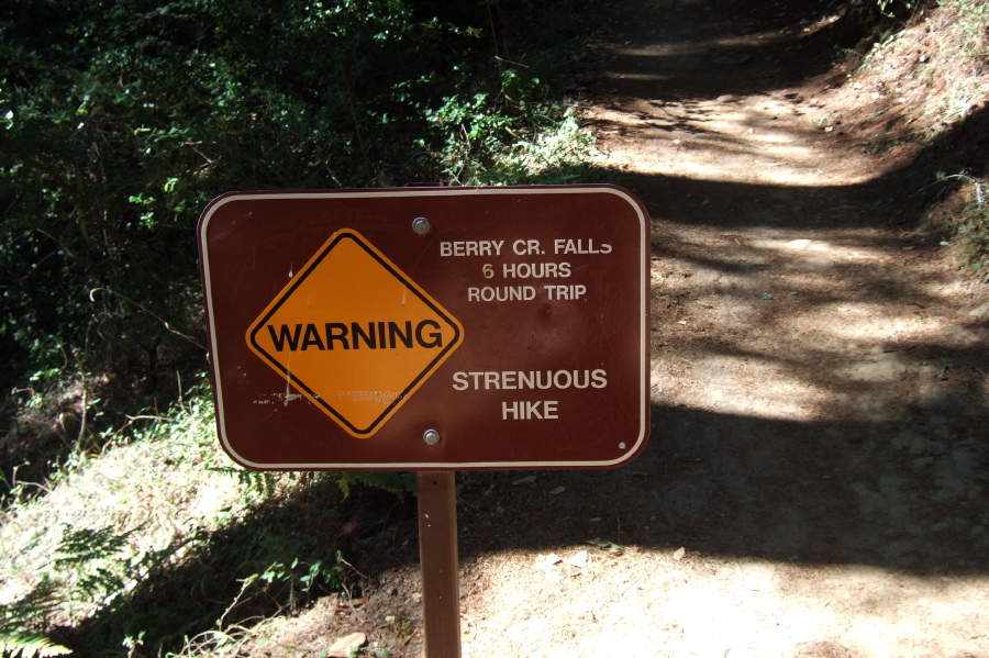 We saw this sign on our return hike.