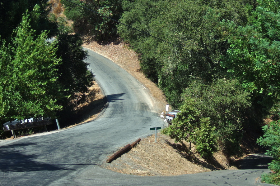 Hutchinson Road gets steep and hot.