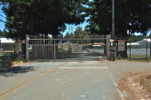 Gate at Lockheed Facility, end of Empire Grade Road