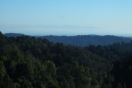 Santa Lucia Mountains can be seen across Monterey Bay.