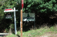 Sign at the turn-off for Little Basin