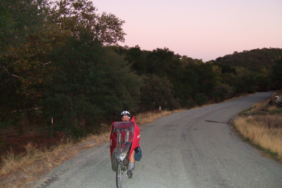 Starting up the final grade to the summit of Carmel Valley Rd.
